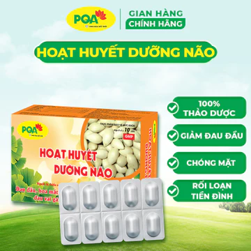 PQA HOẠT HUYẾT DƯỠNG NÃO: dùng cho người rối loạn tiền đình, thiếu máu não, phòng ngừa tai biến, xơ vữa mạch máu