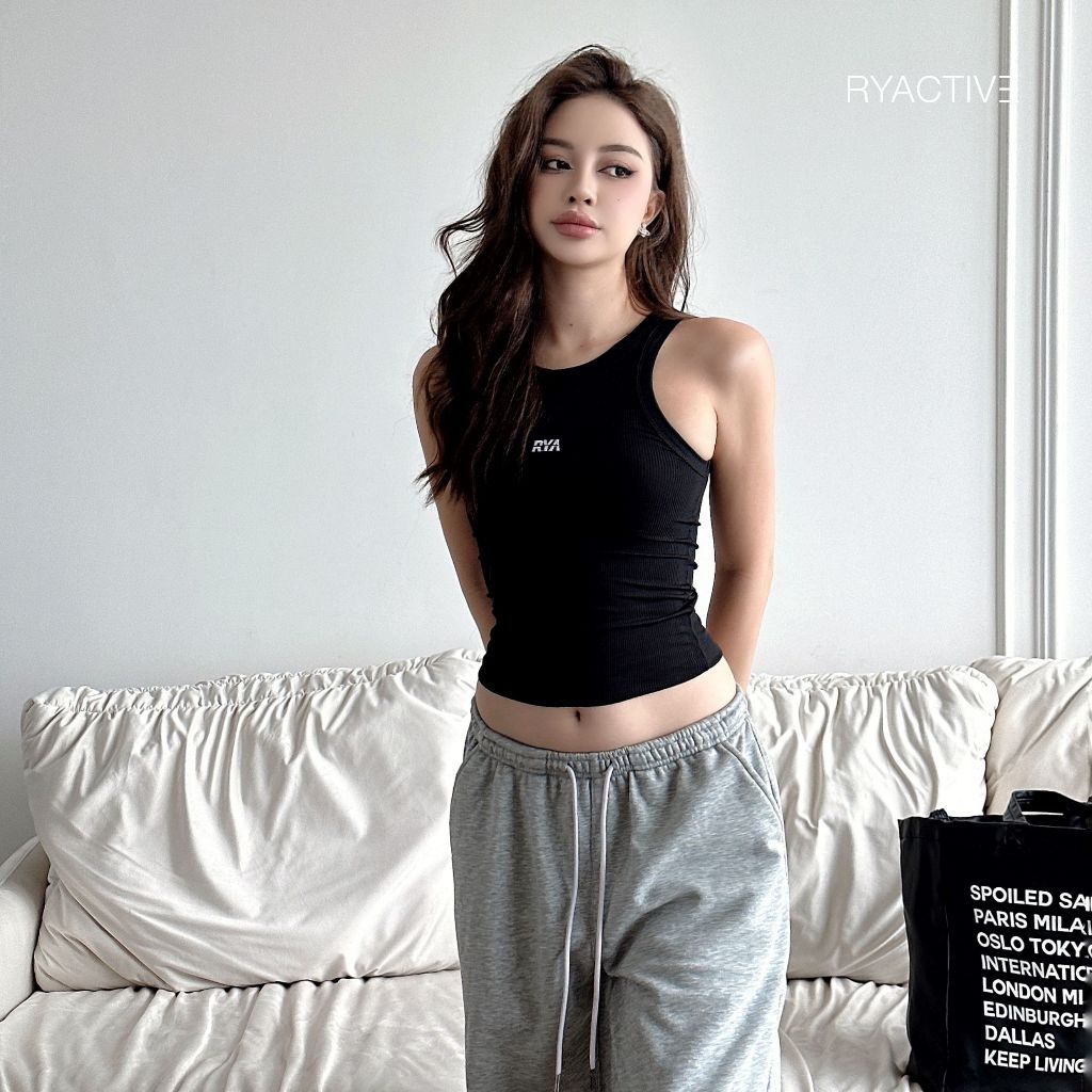 Áo thun ba lỗ RYACTIVE - RYA VEST TOP Màu Đen | Shopee Việt Nam