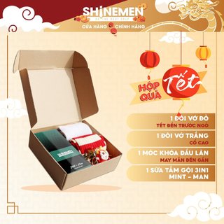 QUÀ TẶNG TẾT  GIFT SET hộp quà Sữa Tắm Gội Rửa mặt 3 in 1 cho nam SHINEMEN nước hoa Mint-Man 300ml