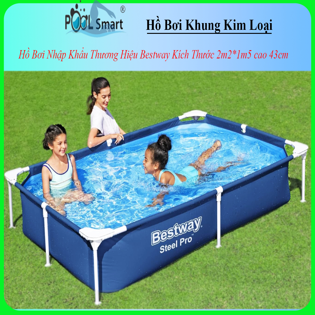 Bể bơi khung kim loại Nhập Khẩu Bestway kích thước 2.21m x 1.5m x 43cm ...
