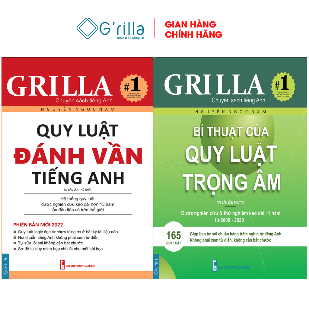 Ảnh Combo Quy luật đánh vần tiếng Anh và Bí thuật của quy luật trọng âm, kèm app Grilla 1