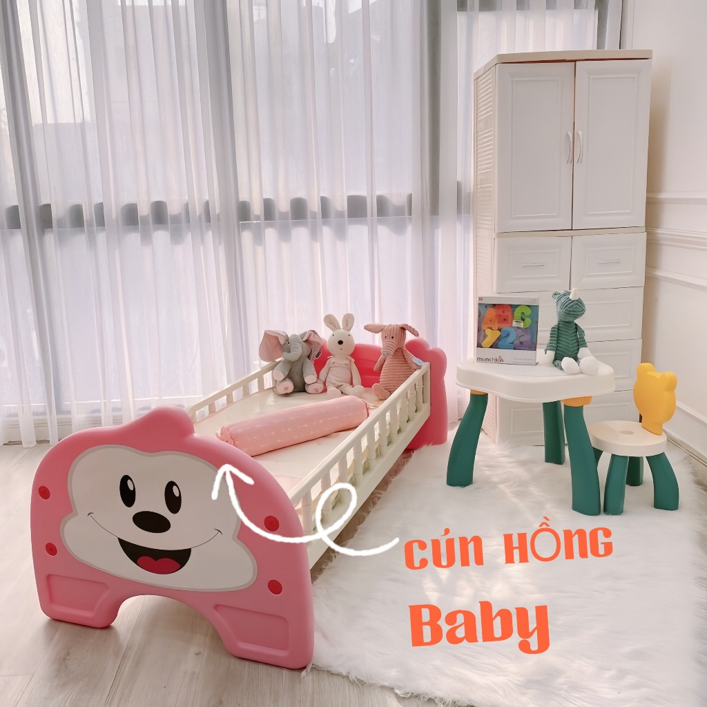 Giường nhựa cho bé hình thú đáng yêu kt 128*60 cm
