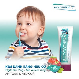 Kem đánh răng hữu cơ trẻ em vị dâu Buccotherm 50ml (Trẻ em 2-6 tuổi)