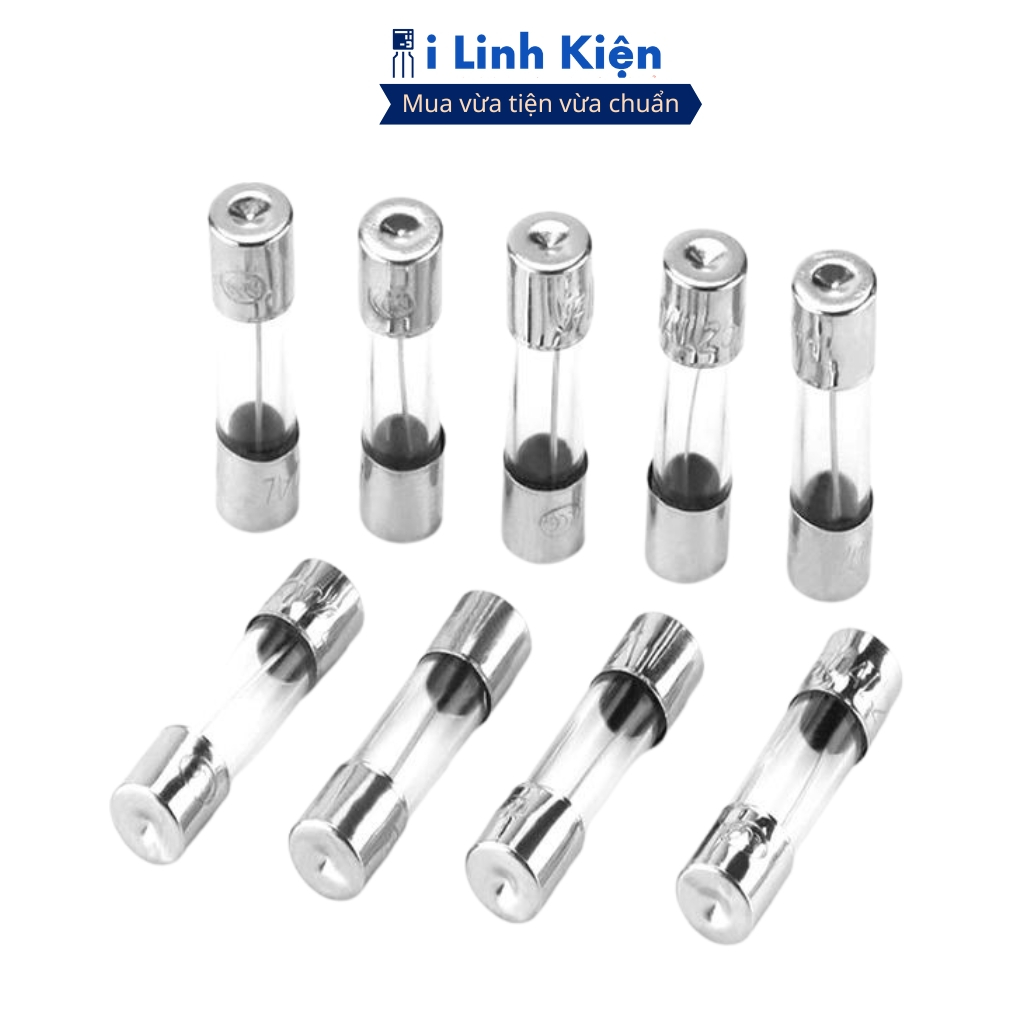 Cầu chì ống thủy tinh 1A/2A/3A/4A/5A/6A/7A/8A/10A/12A/15A/20A/25A/30A 5x20mm ilinhkien