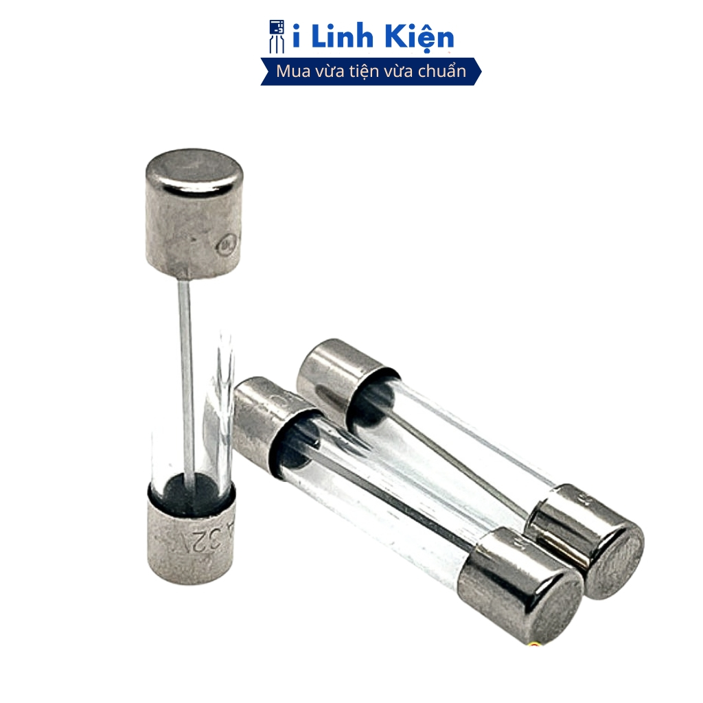 Cầu chì ống thủy tinh 1A/2A/3A/4A/5A/6A/7A/8A/10A/12A/15A/20A/25A/30A 5x20mm ilinhkien