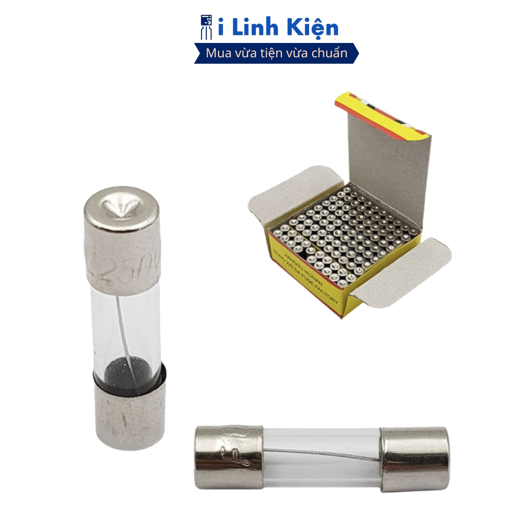Cầu chì ống thủy tinh 1A/2A/3A/4A/5A/6A/7A/8A/10A/12A/15A/20A/25A/30A 5x20mm ilinhkien
