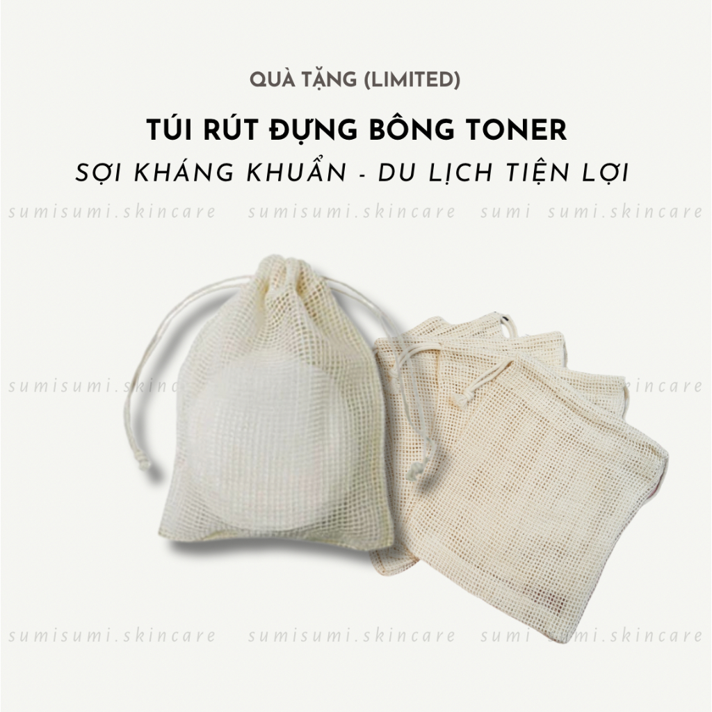 (Quà tặng) Túi rút đựng bông toner túi cotton kháng khuẩn mini du lịch ...