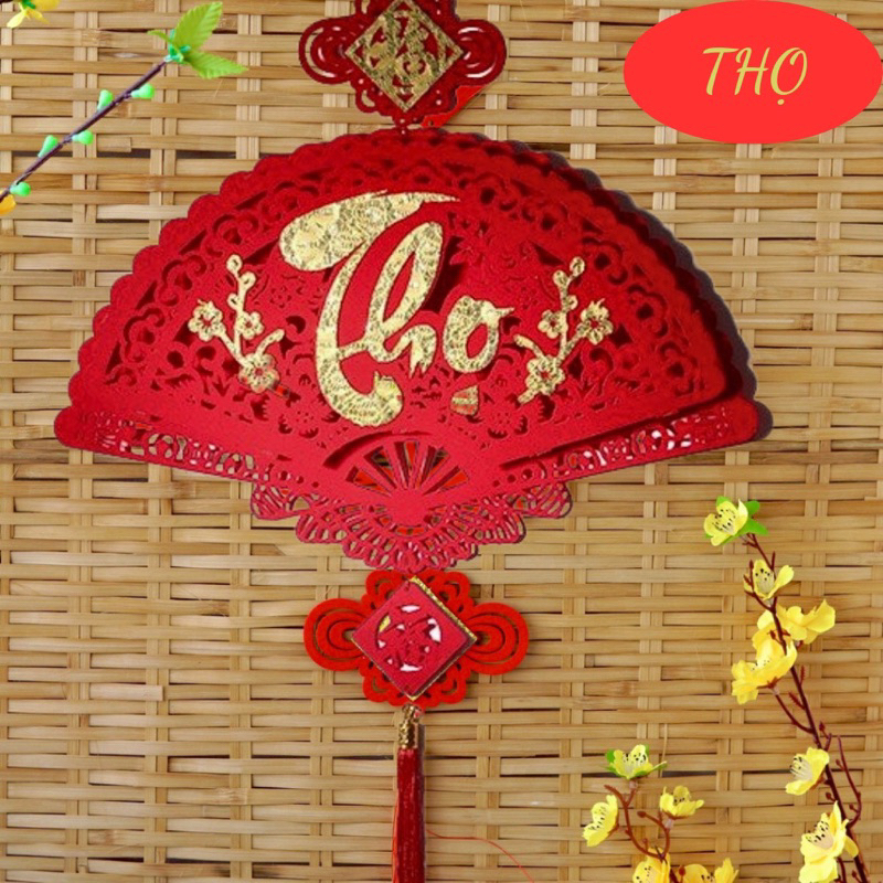 [ Hoả Tốc ] Combo 4 set Quạt Trang trí Tết Rực Rỡ cho Cửa và Phòng Khách!