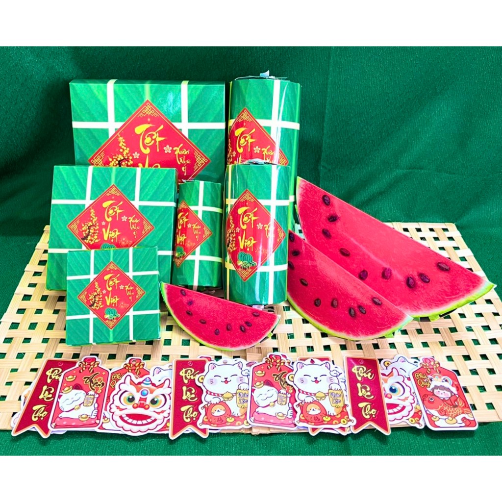 COMBO 19 MÓN (3 CHƯNG,3 TÉT,3 HẤU,10 THẺ TREO 2 MẶT) SIÊU XINH GIÁ SIÊU RẺ ( TRANG TRÍ TẾT )