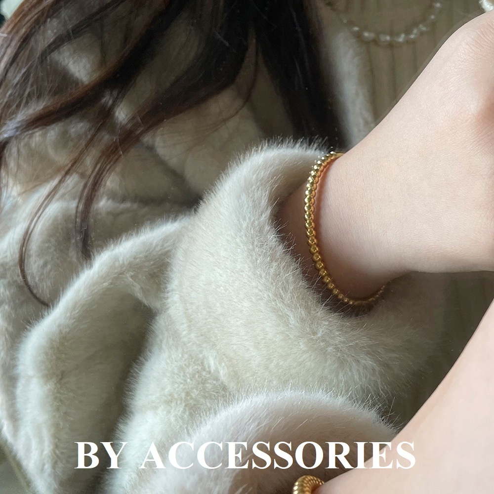 Vòng tay nữ unisex titan bi tròn có khóa mở không gỉ CF13 BY ACCESSORIES