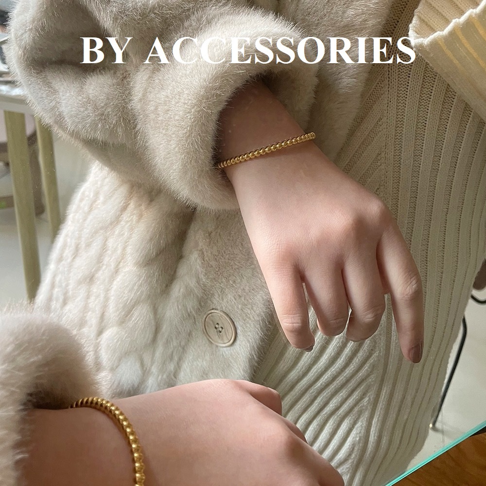 Vòng tay nữ unisex titan bi tròn có khóa mở không gỉ CF13 BY ACCESSORIES