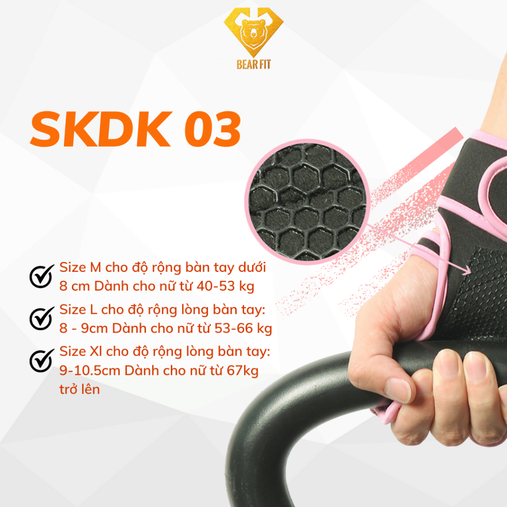 Găng Tay SKDK 03 | Găng Tay Tập Gym Nam Nữ, Tập Thể Thao Chính Hãng