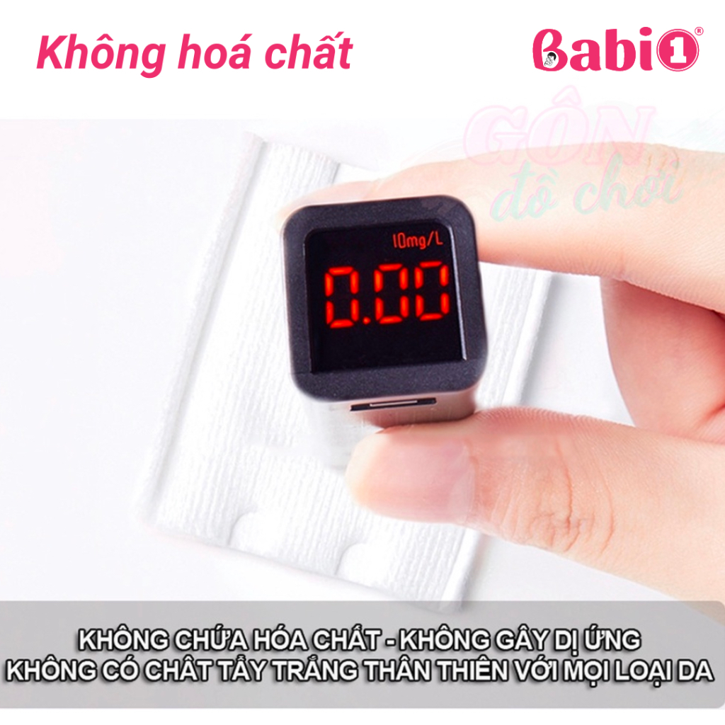Bông Tẩy Trang Cho Mẹ 222 Miếng Cotton Pads BABIONE 3 Lớp Sợi Tự Nhiên Mềm Mịn Thấm Hút