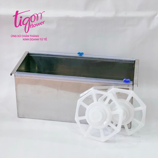 HỘP INOX (33,5x15x15cm) ĐỰNG MÀNG BỌC THỰC PHẨM DÙNG CHO LÕI DÀI 31,5CM (Ko kèm màng bọc) (ĐƯỢC ĐỒNG KIỂM)