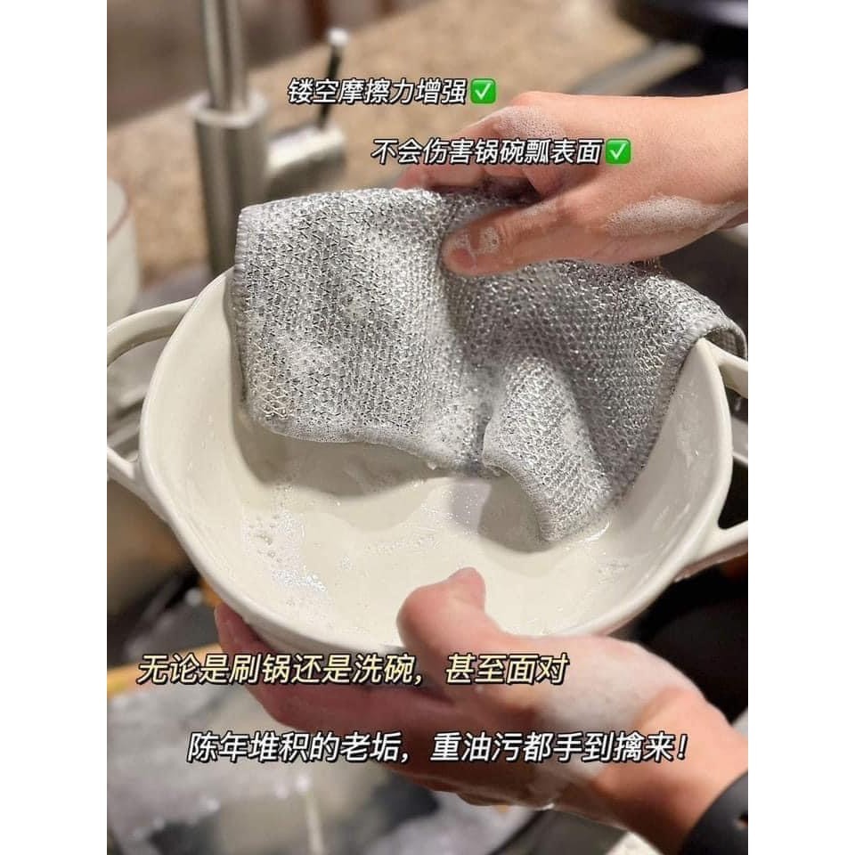 Giẻ bạc kim loai rửa cọ xong nồi bát đĩa thay thế búi sắt