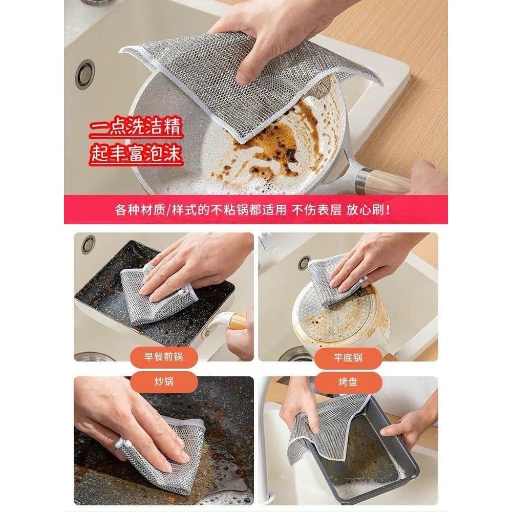 Giẻ bạc kim loai rửa cọ xong nồi bát đĩa thay thế búi sắt