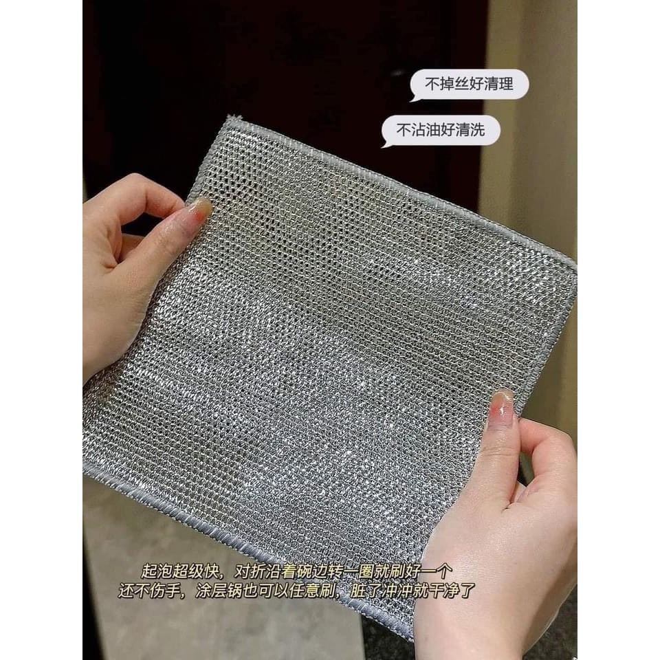 Giẻ bạc kim loai rửa cọ xong nồi bát đĩa thay thế búi sắt