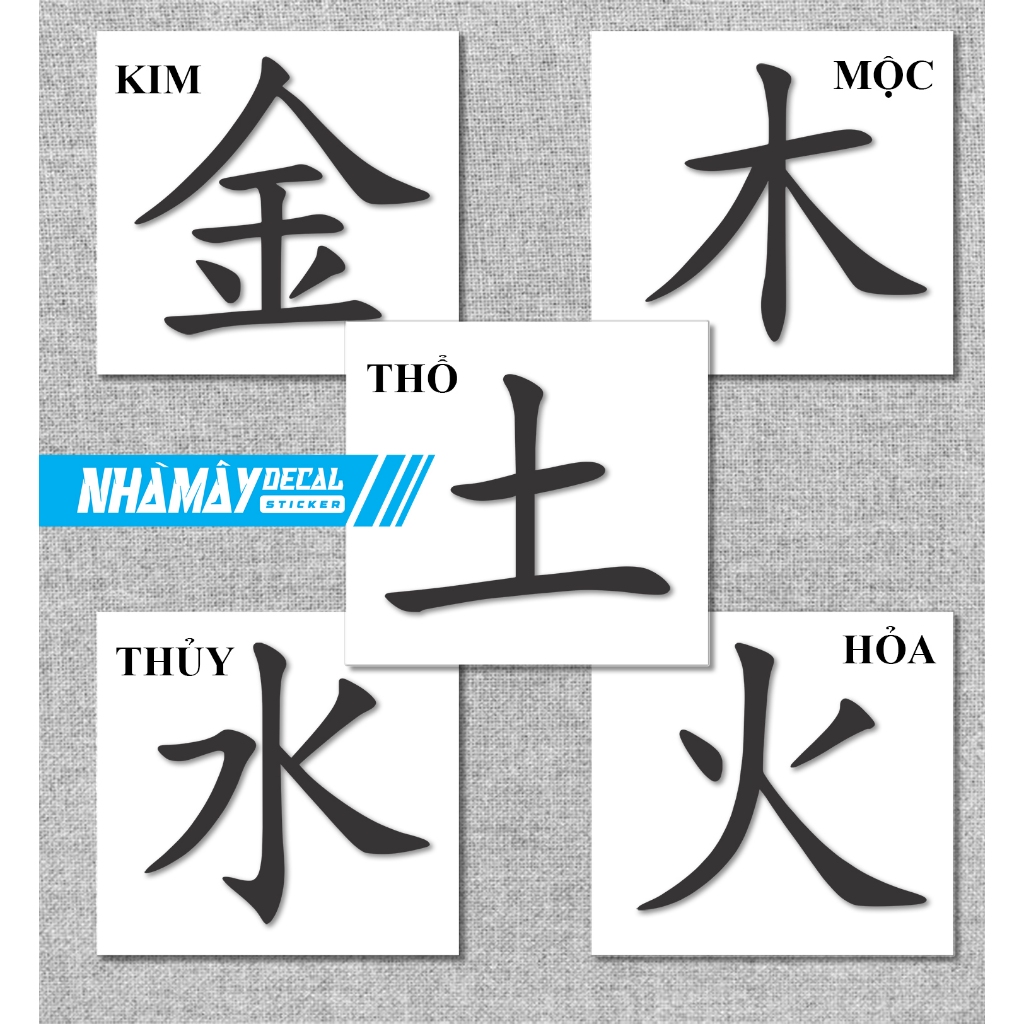 ( GIÁ 1 CẶP ) TEM CHỮ NGŨ HÀNH THEO TIẾNG TRUNG | Shopee Việt Nam