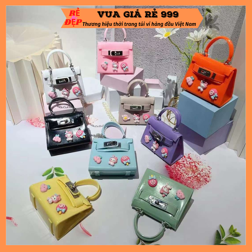 Túi xách silicon mini nữ gắn sticker đeo chéo đẹp thời trang dễ thương ...