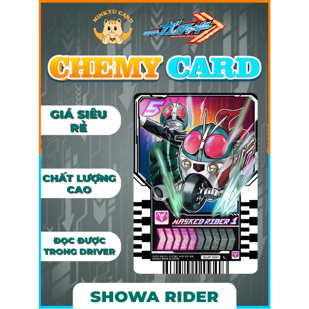 [CARD IN] Thẻ bài Kamen Rider Gotchard [Gotchard Chemy card] bộ Showa ...