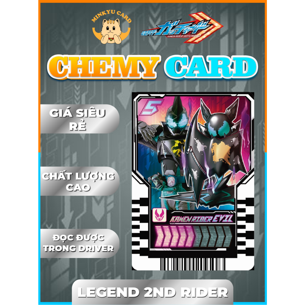 [CARD IN] Thẻ bài Kamen Rider Gotchard [Gotchard Chemy card] bộ Legend ...