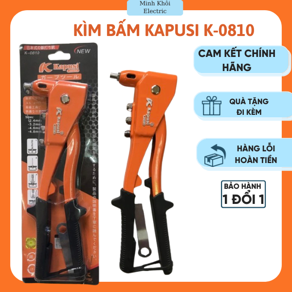 Kìm bấm đinh rút nhôm Kapusi K-0810,kìm bấm riveter Kapusi,kìm rút đinh ...