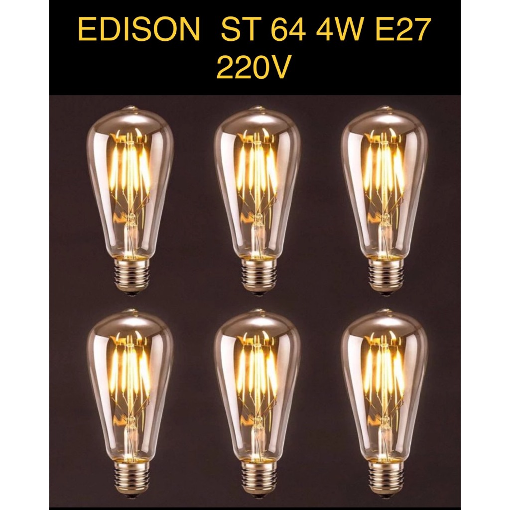 [MUA LẺ GIÁ SỈ] Combo 10 Bóng - LED Edison sợi đốt ST64 4W - Màu Vàng ...