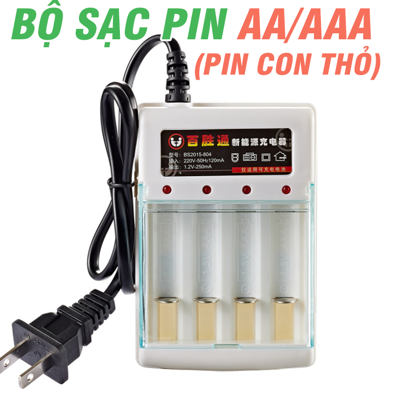 Đế sạc pin AA / pin AAA (pin tiểu / pin con thỏ) 1.2v sạc 4 viên đồng ...