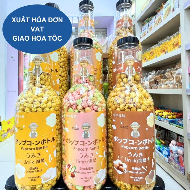 Bắp Rang Bơ Chai To Khổng Lồ Umiki Vị Caramel, Kem, Rau Củ 890g ...