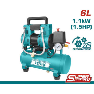 TOTAL Máy nén khí không dầu 6L 1.5HP TCS1110062T ( tốc độ nhanh )