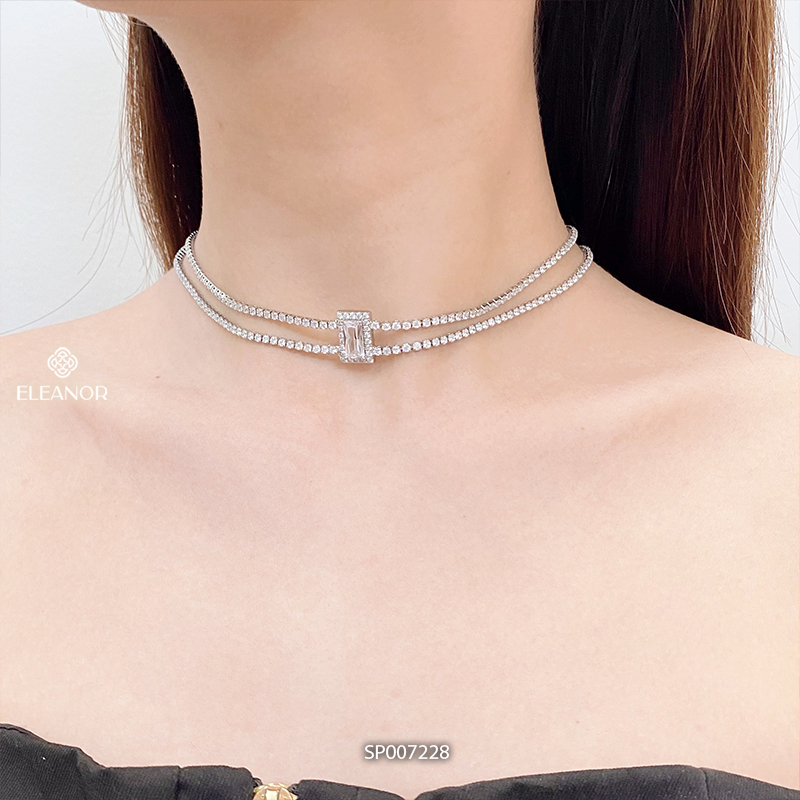 Dây chuyền nữ Eleanor Accessories choker đính đá sang chảnh vòng cổ lấp lánh phụ kiện trang sức 7226