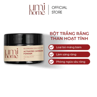 Bột than hoạt tính trắng răng UMIHOME (30g) – Bột trắng răng tự nhiên, sạch mảng bám, khử mùi răng miệng, ngừa sâu răng