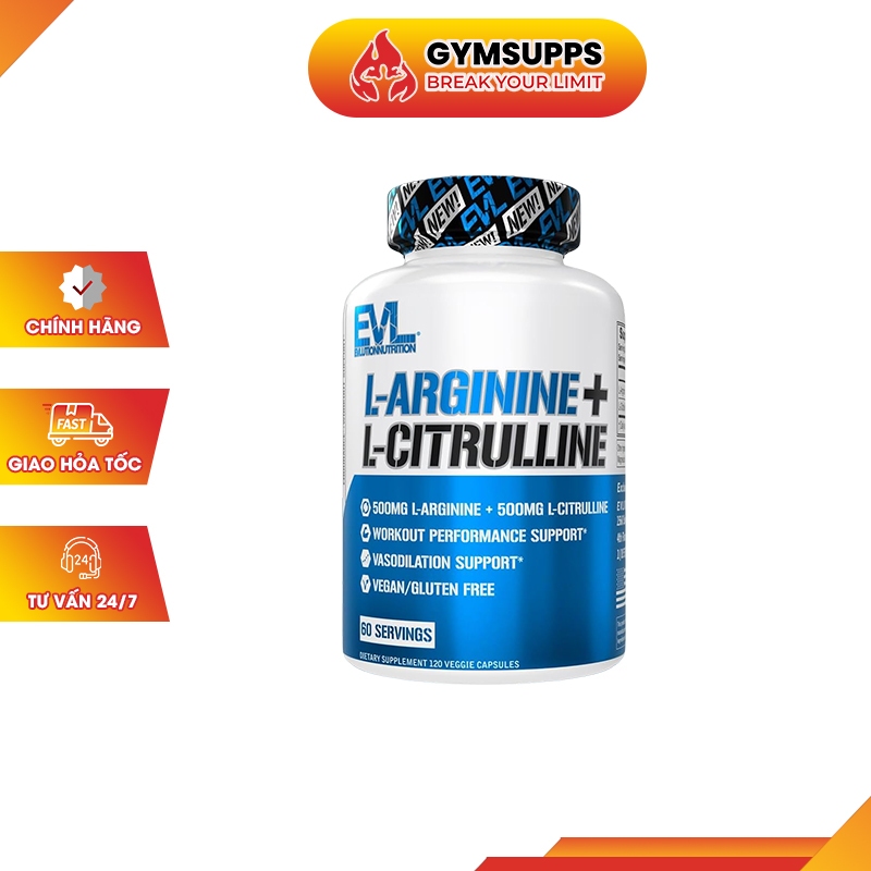 Viên Uống Hỗ Trợ Sức Bền Và Hiệu Suất Luyện Tập EVL L-ARGININE + L ...