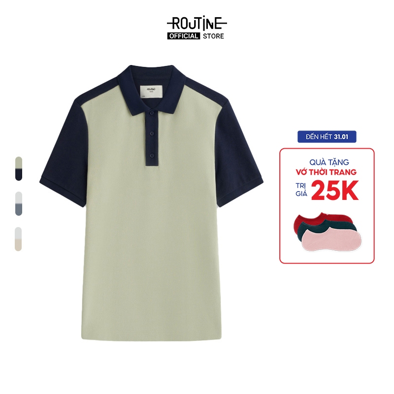 Áo Polo Nam Tay Bo Phối Màu Form Fitted - Routine 10S23POL018 | Shopee ...