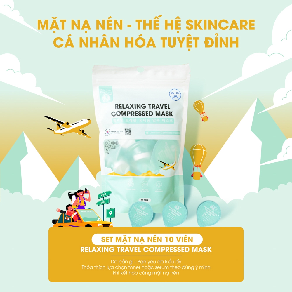 Mặt nạ nén tiệt trùng dưỡng ẩm, làm dịu da mềm mịn, tiện lợi DR.SERA RELAXING TRAVEL COMPRESSED MASK