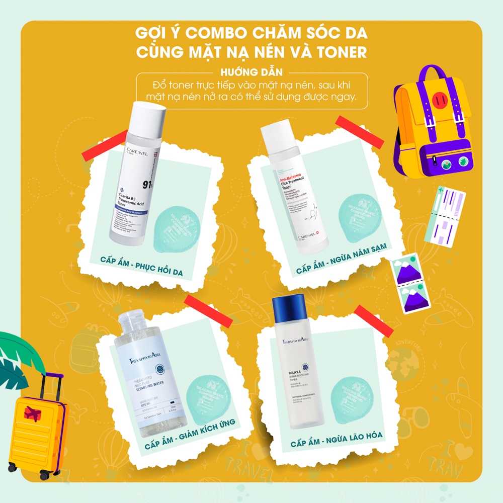 Mặt nạ nén tiệt trùng dưỡng ẩm, làm dịu da mềm mịn, tiện lợi DR.SERA RELAXING TRAVEL COMPRESSED MASK