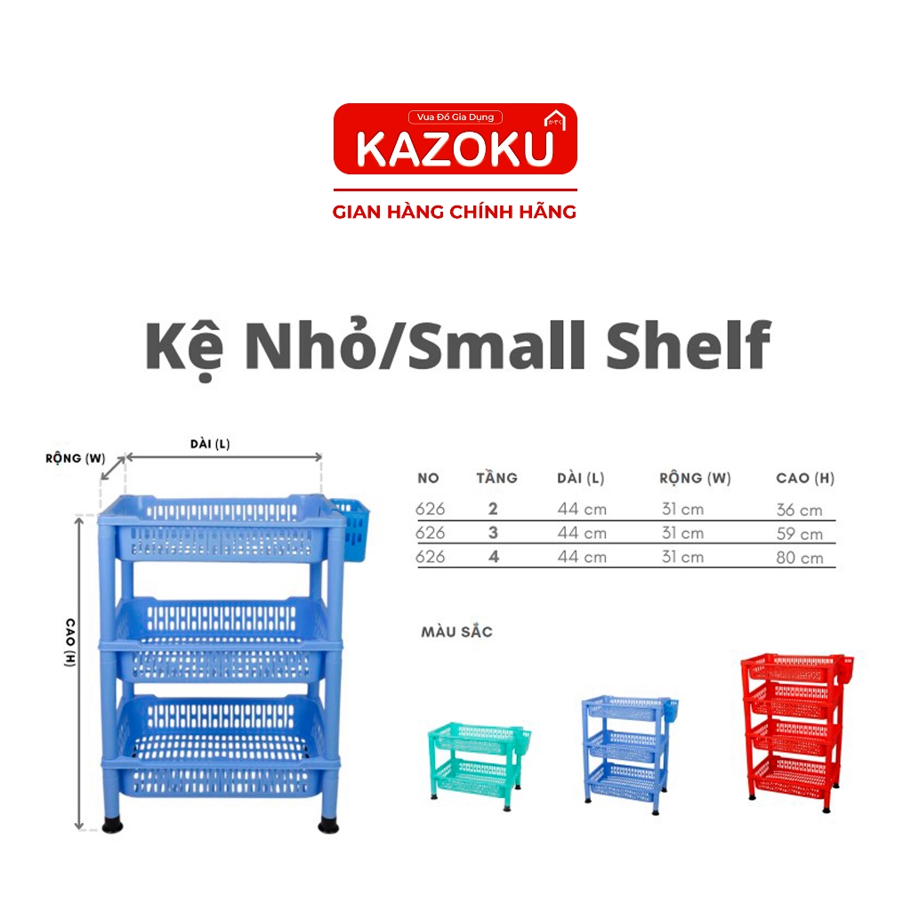 Kệ Chén, Bát Nhựa - 44cm x 31cm - 2 Tầng/ 3 Tầng/ 4Tầng - Cao Cấp KAZOKU - [KN]