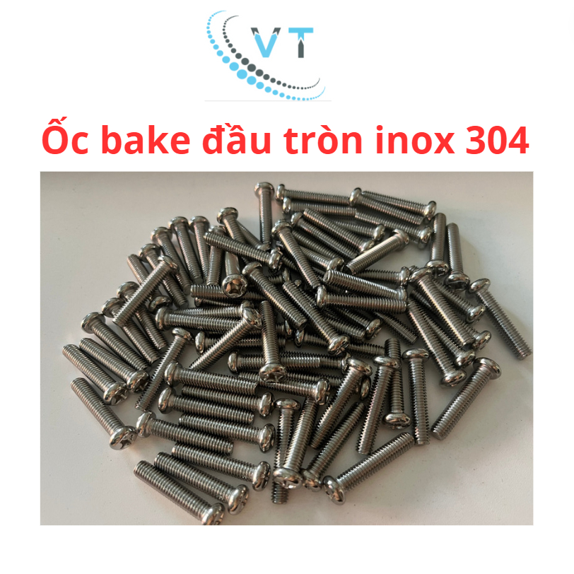 Set 05 Ốc Bake Đầu Tròn Size M6 (6 Li) INOX 304 M6x30