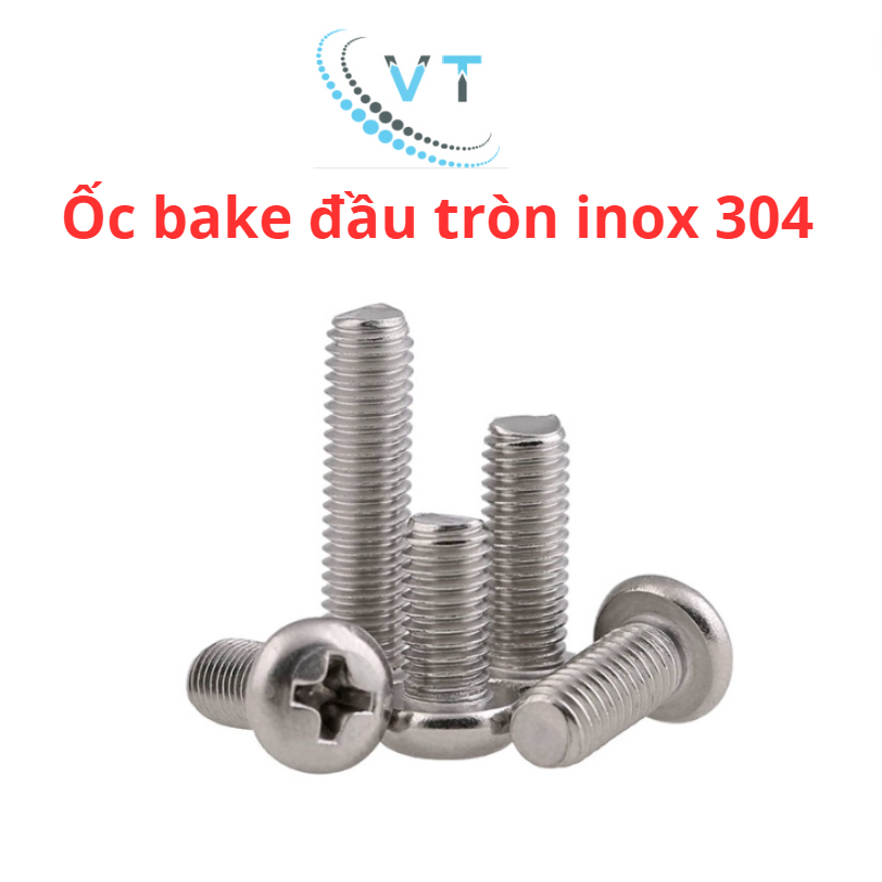 Set 05 Ốc Bake Đầu Tròn Size M6 (6 Li) INOX 304 M6x30