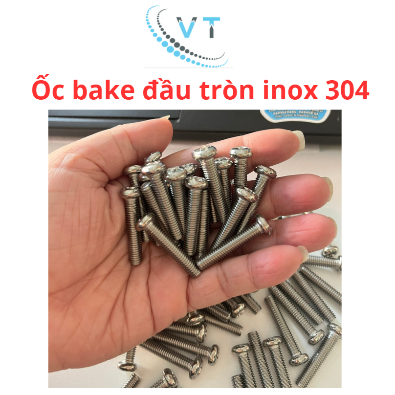 Set 05 Ốc Bake Đầu Tròn Size M6 (6 Li) INOX 304 M6x30