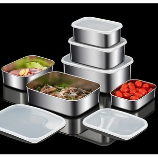 Hộp Inox 304 Dung Tích 1800ml Nắp dẻo kín giữ Thực Phẩm LuônTươi Ngon An Toàn Trong Tủ Lạnh