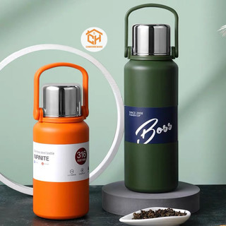 Bình Giữ Nhiệt BOSS Inox 316 4 lớp. Nắp Kèm Cốc. Sử Dụng Cả Nóng/ Lạnh Cam Homeware