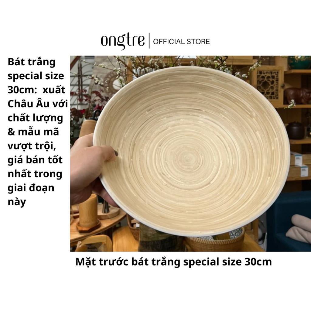 Bát Tre Cuốn ONGTRE Size 30cm Cao Cấp - Bát Tre Lớn, Tô Tre Tự Nhiên Đựng Trái Cây, Salad, Bánh Kẹo, Trang Trí
