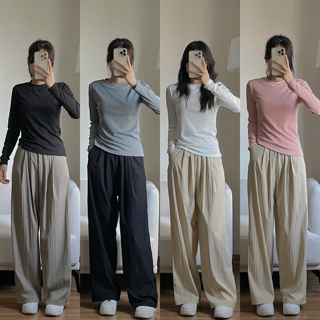 Quần Ống Rộng Nữ Vải Đũi Mát Loại Đẹp Siêu Hót Nhiều Màu, Cạp Cao Lên From Xinh H66