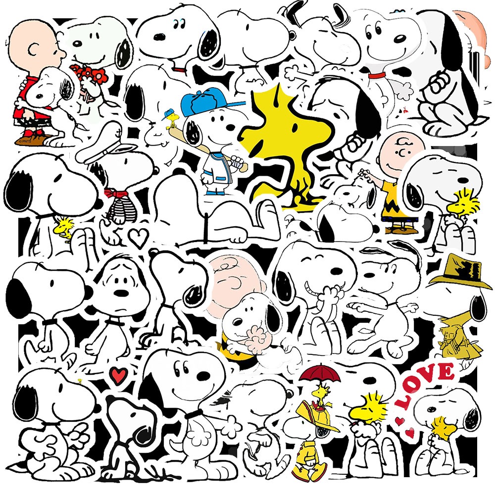 Set 50 Sticker Hình CHÓ SNOOPY – Decal Trang Trí Xe - Laptop - Nón Bảo ...