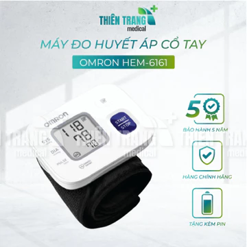 Máy Đo Huyết Áp Cổ Tay OMRON HEM-6161 | Bảo Hành 5 năm | Hàng Chính Hãng