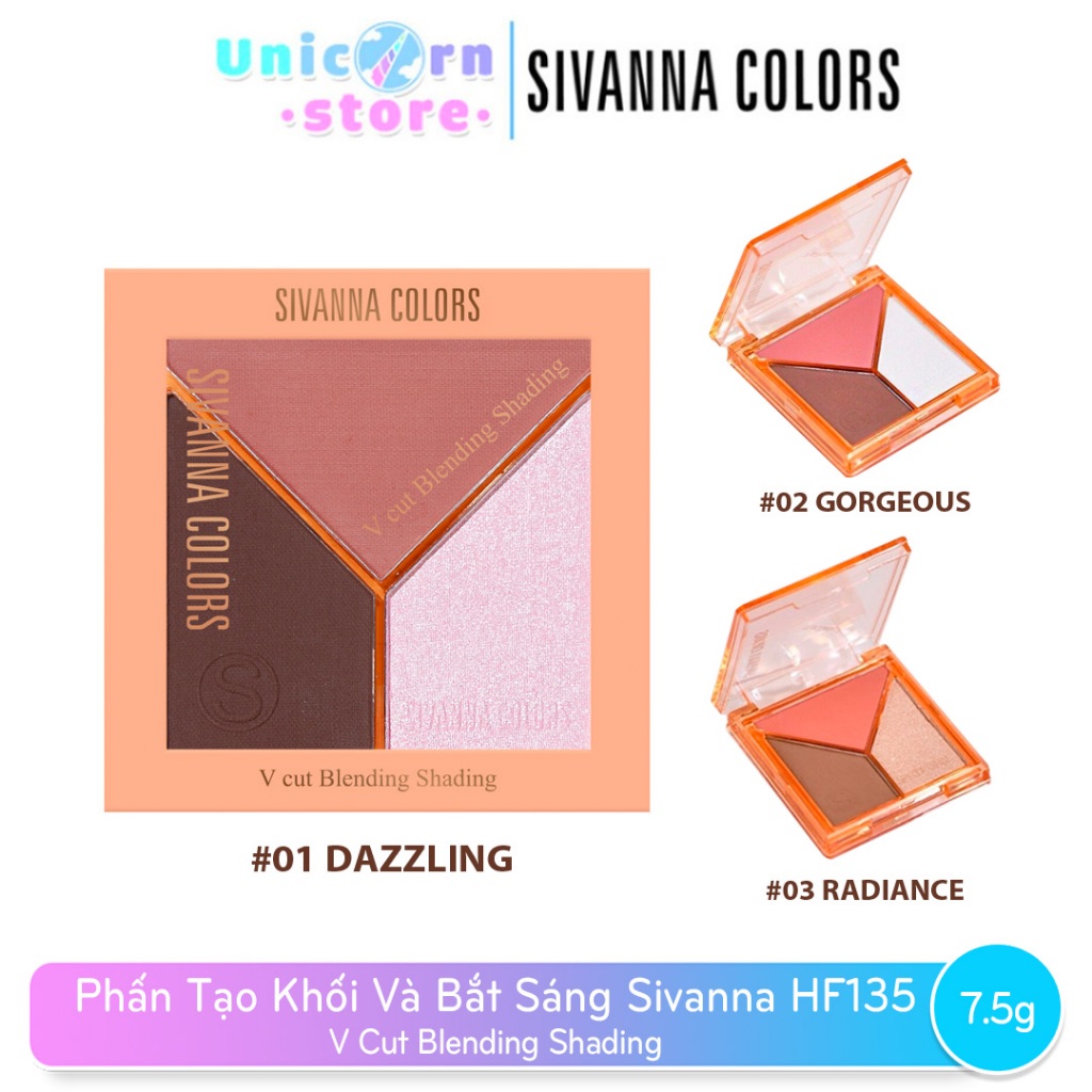 Phấn Tạo Khối Và Bắt Sáng Sivanna V Cut Blending Shading 7.5g HF135