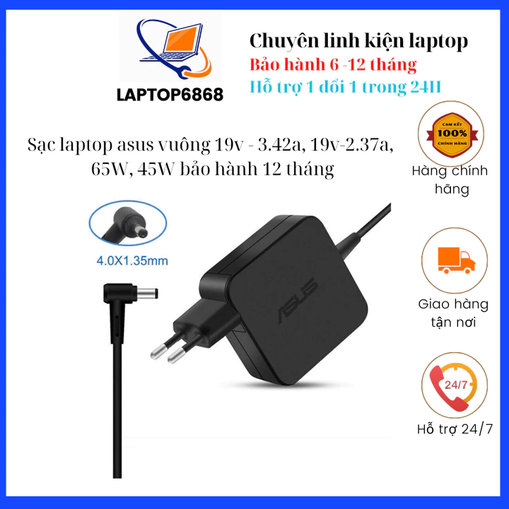 Sạc Laptop Asus 45W 65W 90W Sạc ASUS chân To Sạc ASUS chân Trung Sạc ASUS chân Kim Sạc ASUS chân nhỏ