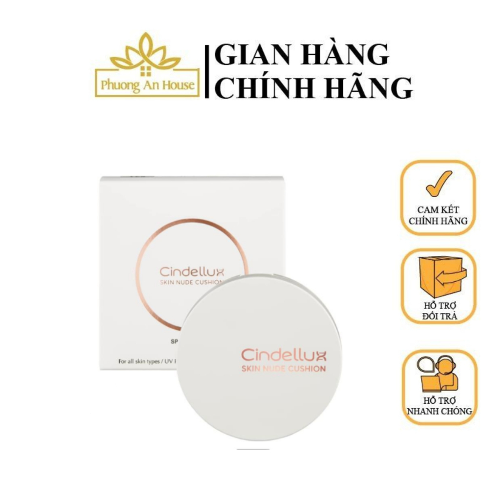 Phấn nước dưỡng trắng , căng bóng tự nhiên Cindellux Skin Nude Cushion (13gr)