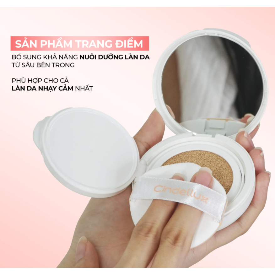 Phấn nước dưỡng trắng , căng bóng tự nhiên Cindellux Skin Nude Cushion (13gr)